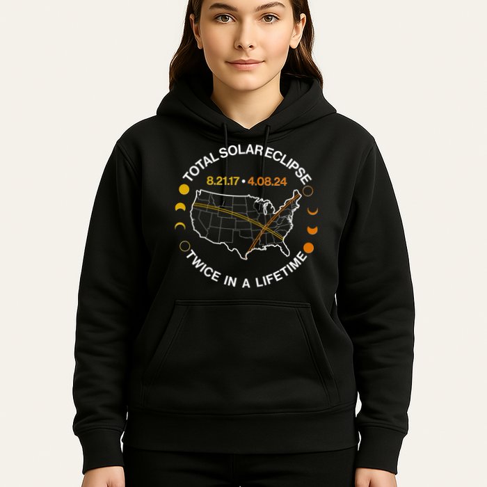 Total Solar Eclipse Twice In A Lifetime Aug 21 2017 April 08 2024 Hoodie