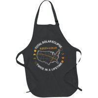 Total Solar Eclipse Twice In A Lifetime Aug 21 2017 April 08 2024 Full-Length Apron With Pockets