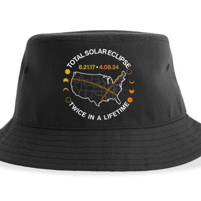 Total Solar Eclipse Twice In A Lifetime Aug 21 2017 April 08 2024 Sustainable Bucket Hat