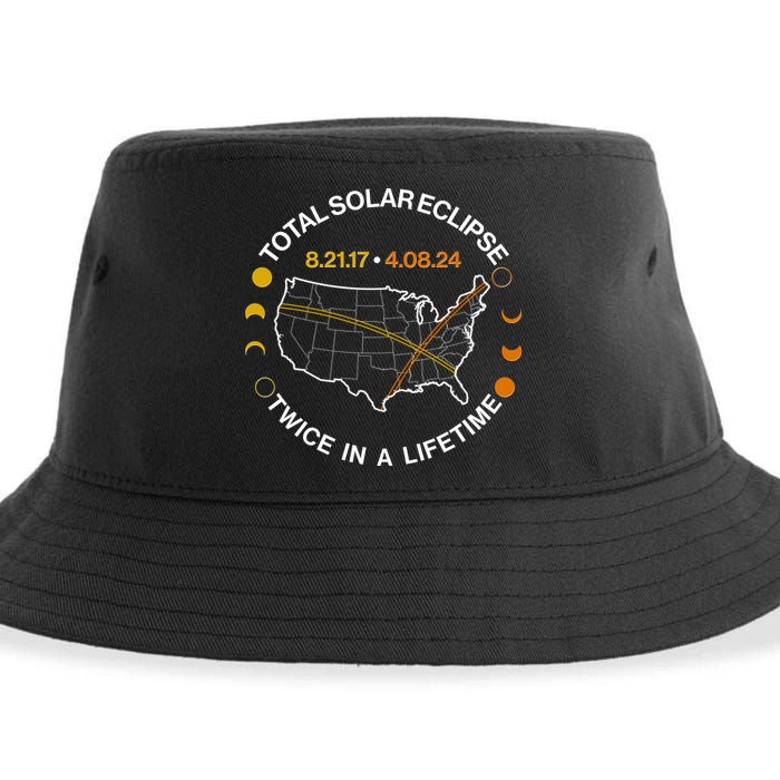 Total Solar Eclipse Twice In A Lifetime Aug 21 2017 April 08 2024 Sustainable Bucket Hat