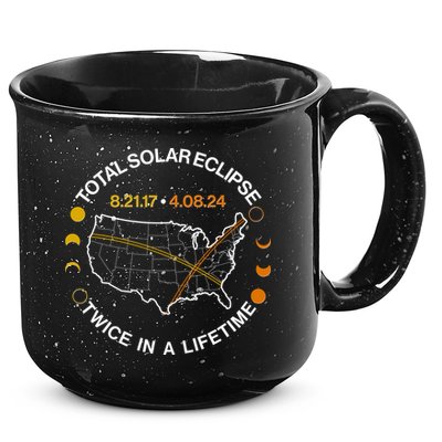 Total Solar Eclipse Twice In A Lifetime Aug 21 2017 April 08 2024 15oz Campfire Ceramic Mug
