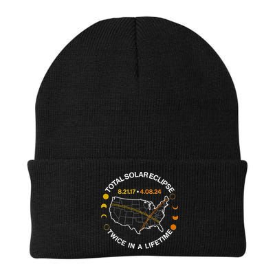 Total Solar Eclipse Twice In A Lifetime Aug 21 2017 April 08 2024 Knit Cap Winter Beanie