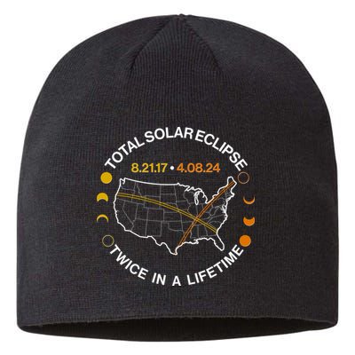 Total Solar Eclipse Twice In A Lifetime Aug 21 2017 April 08 2024 Sustainable Beanie