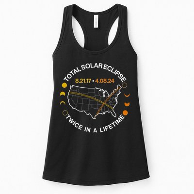 Total Solar Eclipse Twice In A Lifetime Aug 21 2017 April 08 2024 Womens Tank Top