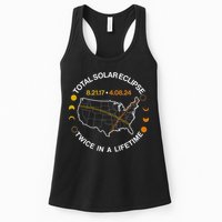 Total Solar Eclipse Twice In A Lifetime Aug 21 2017 April 08 2024 Womens Tank Top