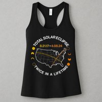 Total Solar Eclipse Twice In A Lifetime Aug 21 2017 April 08 2024 Womens Tank Top