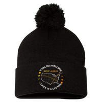 Total Solar Eclipse Twice In A Lifetime Aug 21 2017 April 08 2024 Pom Pom 12in Knit Beanie