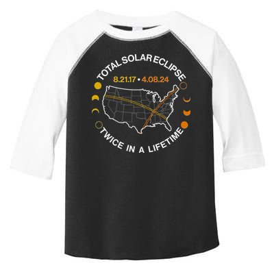 Total Solar Eclipse Twice In A Lifetime Aug 21 2017 April 08 2024 Toddler Fine Jersey T-Shirt