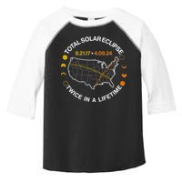 Total Solar Eclipse Twice In A Lifetime Aug 21 2017 April 08 2024 Toddler Fine Jersey T-Shirt