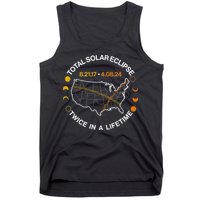 Total Solar Eclipse Twice In A Lifetime Aug 21 2017 April 08 2024 Tank Top