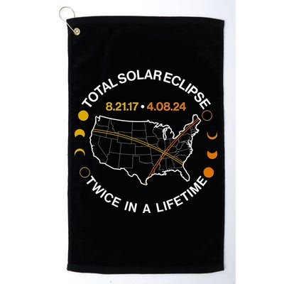 Total Solar Eclipse Twice In A Lifetime Aug 21 2017 April 08 2024 Golf Towel