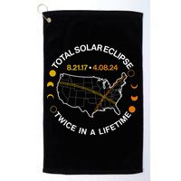 Total Solar Eclipse Twice In A Lifetime Aug 21 2017 April 08 2024 Golf Towel