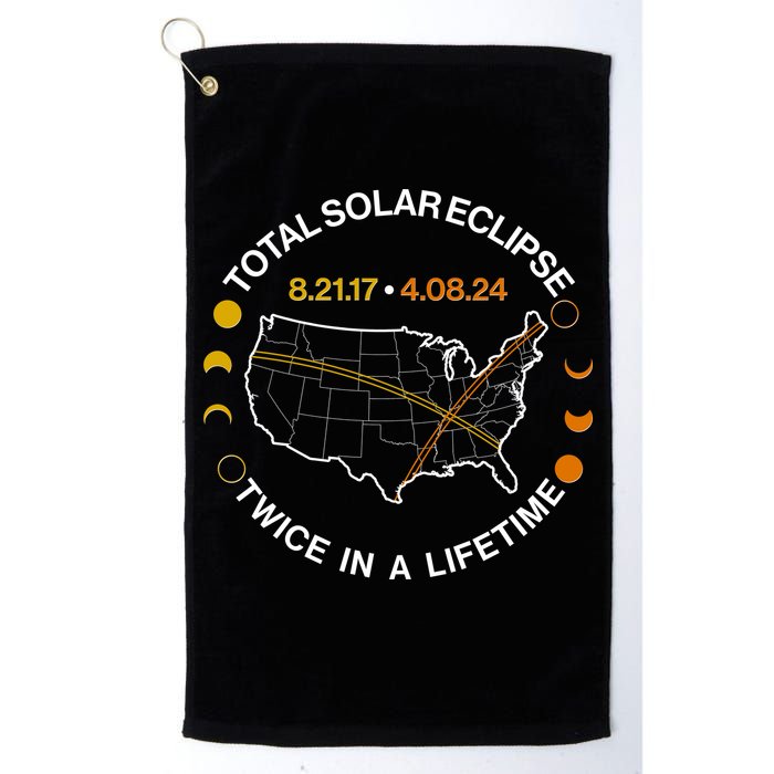 Total Solar Eclipse Twice In A Lifetime Aug 21 2017 April 08 2024 Golf Towel