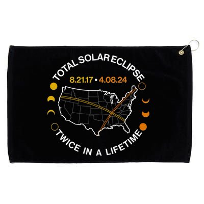 Total Solar Eclipse Twice In A Lifetime Aug 21 2017 April 08 2024 Grommeted Golf Towel