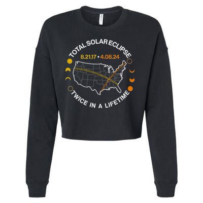 Total Solar Eclipse Twice In A Lifetime Aug 21 2017 April 08 2024 Cropped Pullover Crew
