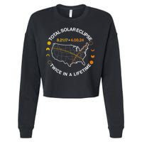 Total Solar Eclipse Twice In A Lifetime Aug 21 2017 April 08 2024 Cropped Pullover Crew