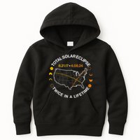 Total Solar Eclipse Twice In A Lifetime Aug 21 2017 April 08 2024 Kids Hoodie