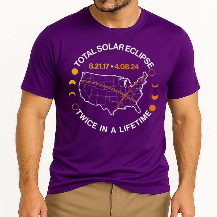 Total Solar Eclipse Twice In A Lifetime Aug 21 2017 April 08 2024 Performance Shirt