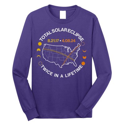 Total Solar Eclipse Twice In A Lifetime Aug 21 2017 April 08 2024 Long Sleeve Shirt