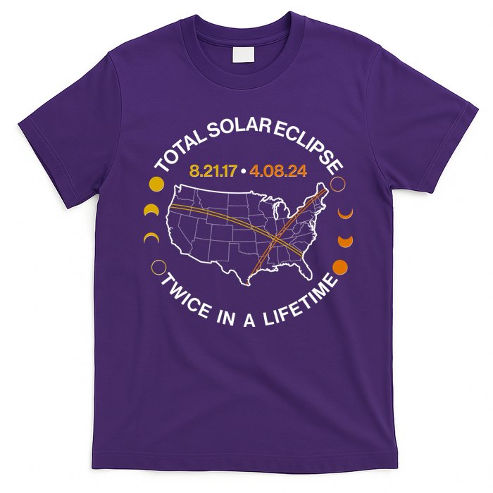 Total Solar Eclipse Twice In A Lifetime Aug 21 2017 April 08 2024 T-Shirt