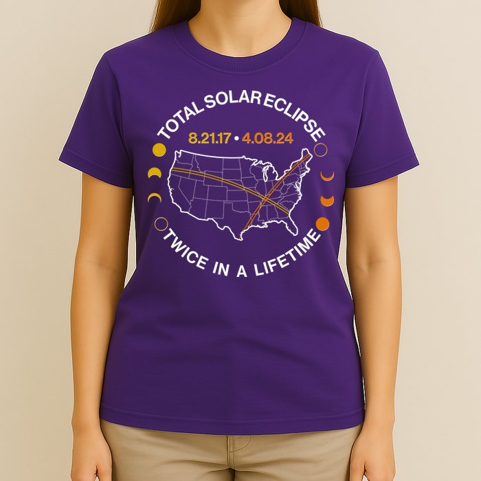 Total Solar Eclipse Twice In A Lifetime Aug 21 2017 April 08 2024 T-Shirt