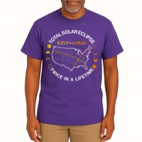 Total Solar Eclipse Twice In A Lifetime Aug 21 2017 April 08 2024 Tall T-Shirt