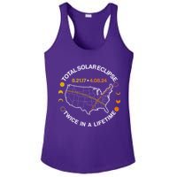 Total Solar Eclipse Twice In A Lifetime Aug 21 2017 April 08 2024 Ladies PosiCharge Competitor Racerback Tank
