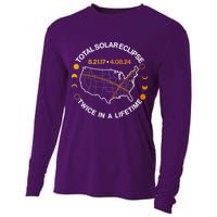 Total Solar Eclipse Twice In A Lifetime Aug 21 2017 April 08 2024 Cooling Performance Long Sleeve Crew