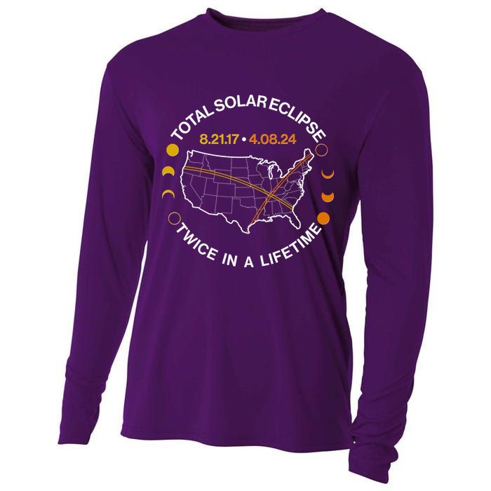 Total Solar Eclipse Twice In A Lifetime Aug 21 2017 April 08 2024 Cooling Performance Long Sleeve Crew