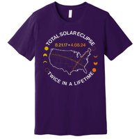 Total Solar Eclipse Twice In A Lifetime Aug 21 2017 April 08 2024 Premium T-Shirt