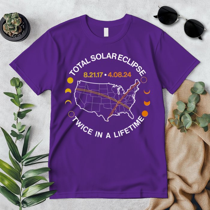 Total Solar Eclipse Twice In A Lifetime Aug 21 2017 April 08 2024 Premium T-Shirt