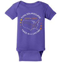 Total Solar Eclipse Twice In A Lifetime Aug 21 2017 April 08 2024 Baby Bodysuit