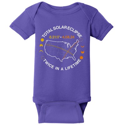 Total Solar Eclipse Twice In A Lifetime Aug 21 2017 April 08 2024 Baby Bodysuit