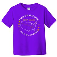 Total Solar Eclipse Twice In A Lifetime Aug 21 2017 April 08 2024 Toddler T-Shirt