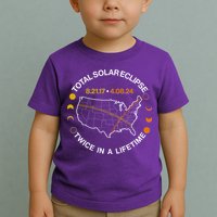 Total Solar Eclipse Twice In A Lifetime Aug 21 2017 April 08 2024 Toddler T-Shirt