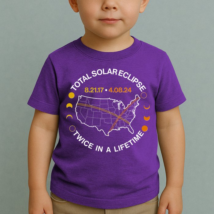 Total Solar Eclipse Twice In A Lifetime Aug 21 2017 April 08 2024 Toddler T-Shirt