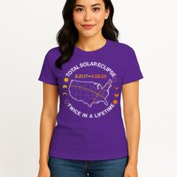 Total Solar Eclipse Twice In A Lifetime Aug 21 2017 April 08 2024 Womens T-Shirt