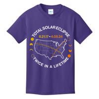 Total Solar Eclipse Twice In A Lifetime Aug 21 2017 April 08 2024 Kids T-Shirt