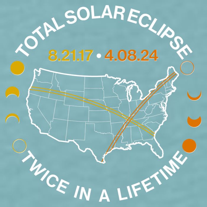 Total Solar Eclipse Twice In A Lifetime Aug 21 2017 April 08 2024 Sueded Cloud Jersey T-Shirt