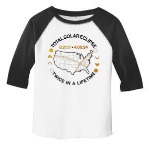 Total Solar Eclipse Twice In A Lifetime Aug 21 2017 April 08 2024 Toddler Fine Jersey T-Shirt