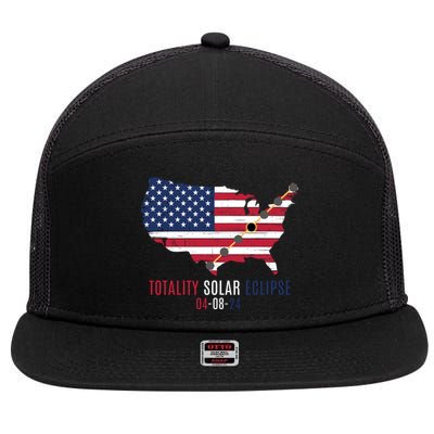 Total Solar Eclipse 2024 April 8 2024 Rare Celestial Eclipse Totality 2024 7 Panel Mesh Trucker Snapback Hat
