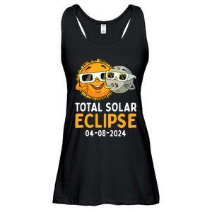 Total Solar Eclipse 2024 Glasses Funny Sun Moon Ladies Essential Flowy Tank