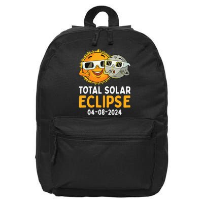 Total Solar Eclipse 2024 Glasses Funny Sun Moon 16 in Basic Backpack