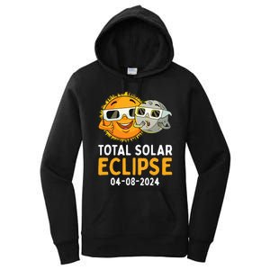 Total Solar Eclipse 2024 Glasses Funny Sun Moon Women's Pullover Hoodie