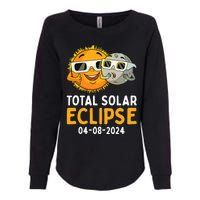 Total Solar Eclipse 2024 Glasses Funny Sun Moon Womens California Wash Sweatshirt