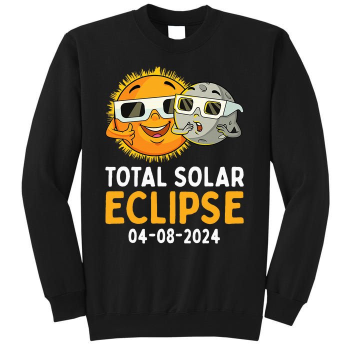 Total Solar Eclipse 2024 Glasses Funny Sun Moon Tall Sweatshirt