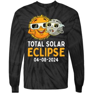 Total Solar Eclipse 2024 Glasses Funny Sun Moon Tie-Dye Long Sleeve Shirt