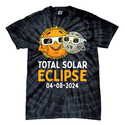 Total Solar Eclipse 2024 Glasses Funny Sun Moon Tie-Dye T-Shirt