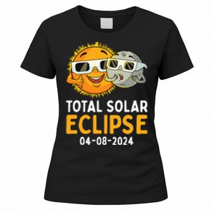 Total Solar Eclipse 2024 Glasses Funny Sun Moon Women's T-Shirt