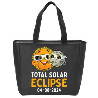 Total Solar Eclipse 2024 Glasses Funny Sun Moon Zip Tote Bag